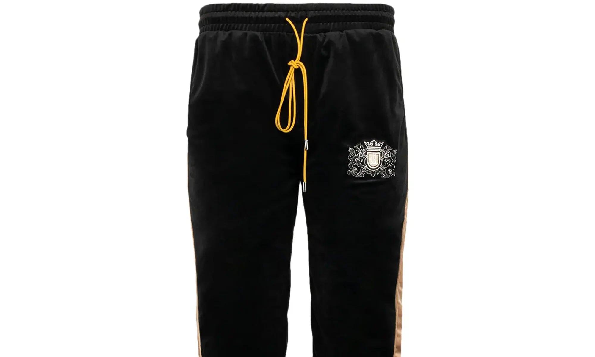 Crest-Embroided Velvet Track Pants "Black" PF23PA05083679