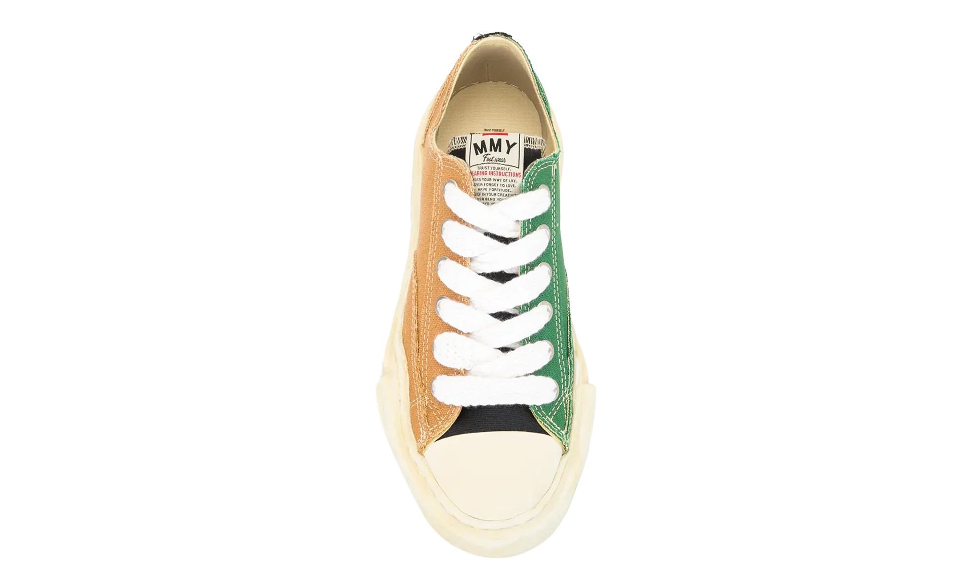 Peterson OG Sole Overdyed Canvas Low "Yellow Green Mismatched" A05FW728 YEL