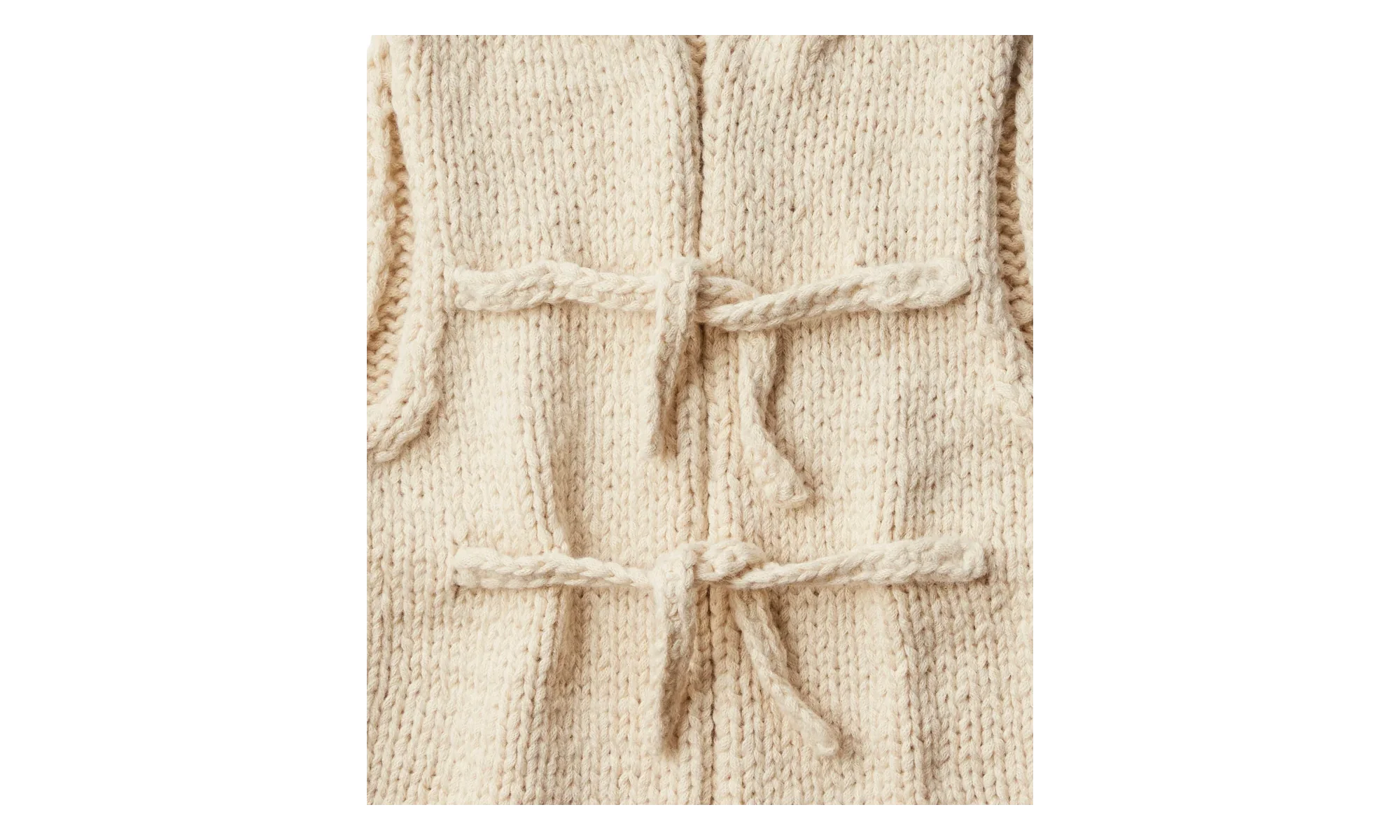 Hand Knit Vest "White" 963978