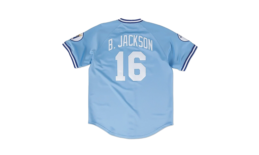 MLB Bo Jackson Road Jersey "1987 Kansas City Royals - Light Blue" AJY1GS18278 KCRLTBL87BJA