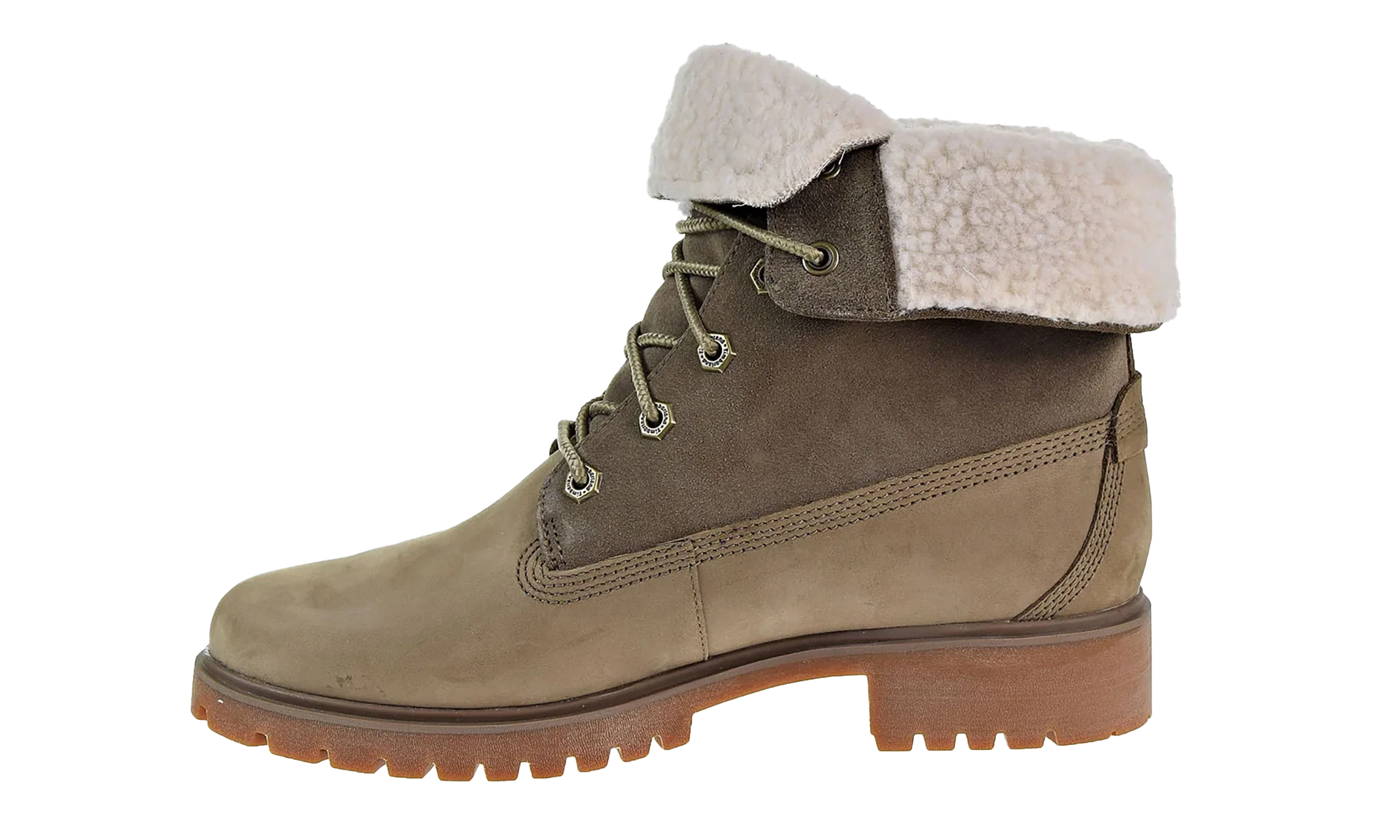 Jayne Fleece Fold Down Boots WMNS "Light Brown Nubuck" TB0A1SGB