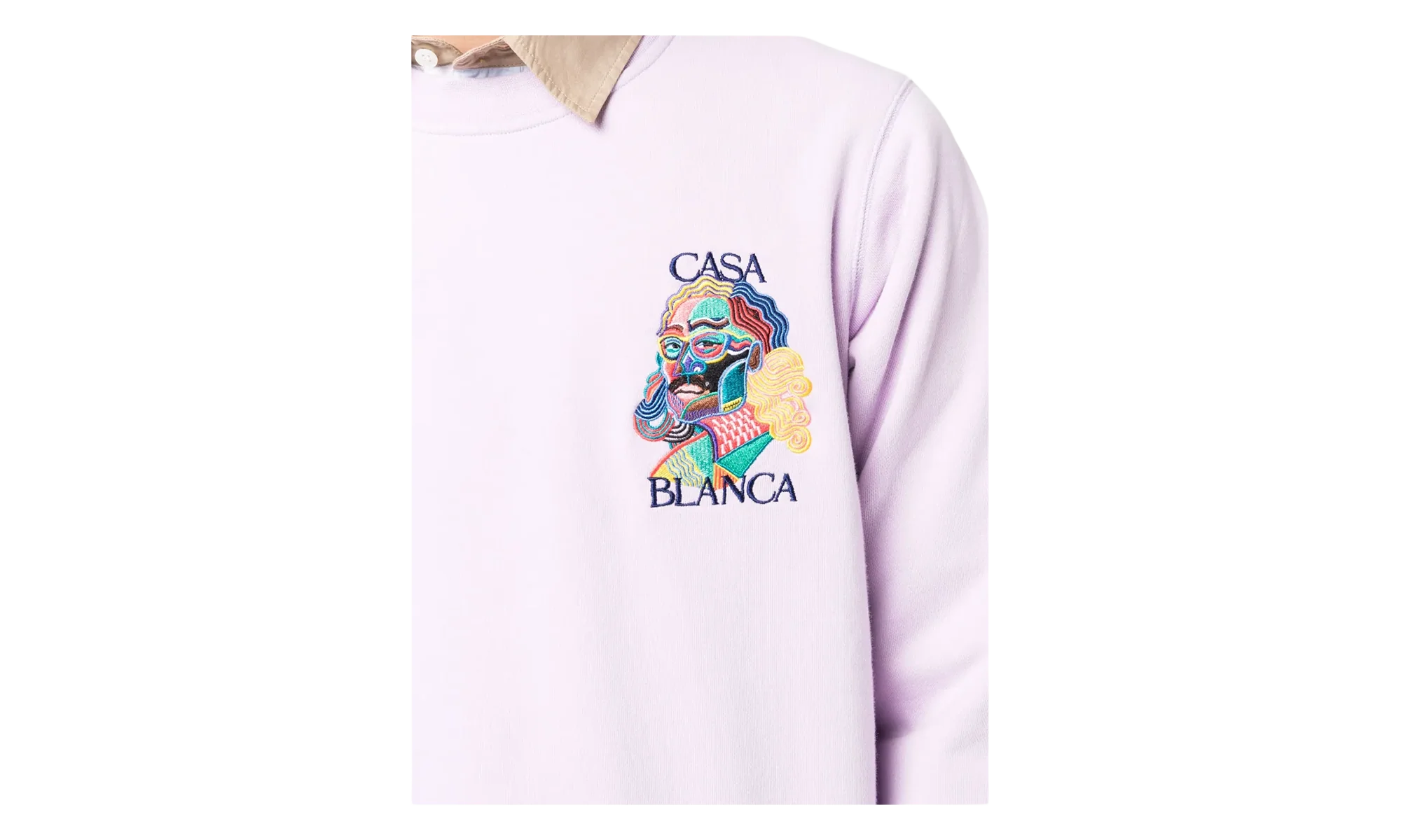 Masao San Embroidered Crewneck Sweatshirt "Lilac" MS22 JTP 001 LILAC