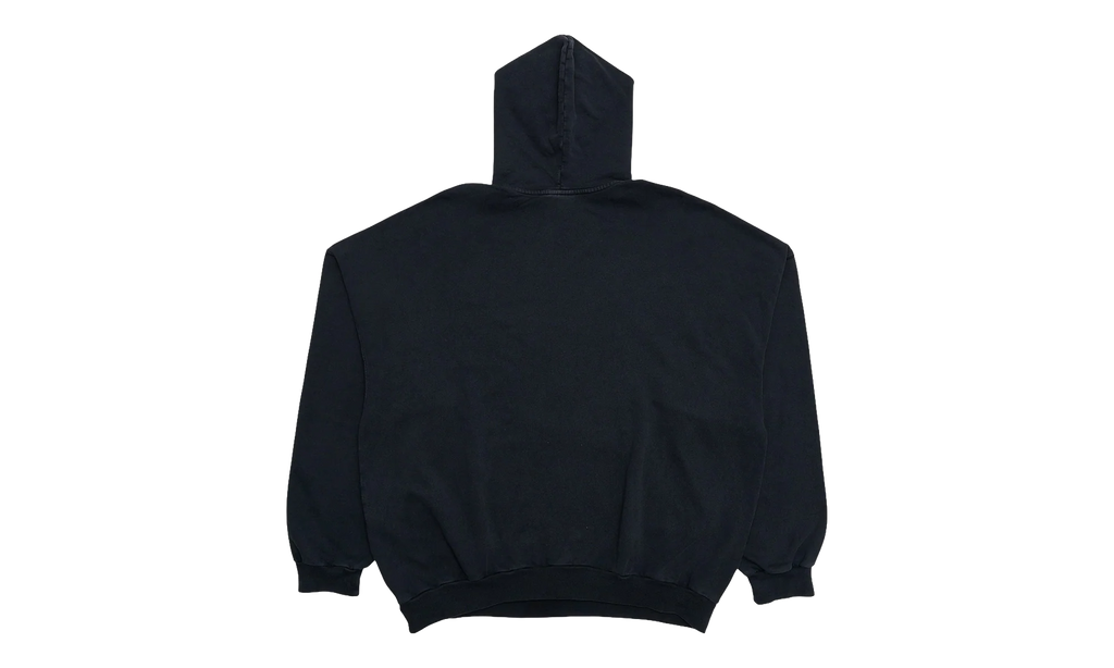Embroidered Outline Logo Hooded Sweatshirt "Washed Black White" 739024 TOVV2 9034