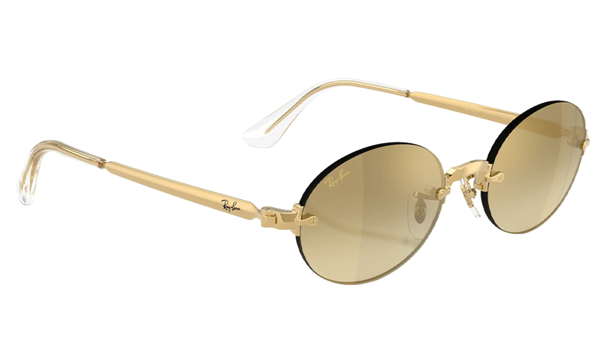 Ray-Ban Rimless "A$AP Rocky - Polished Arista Gold with Brown Mirror Gold Gradient Lens" RB3929 001 7I