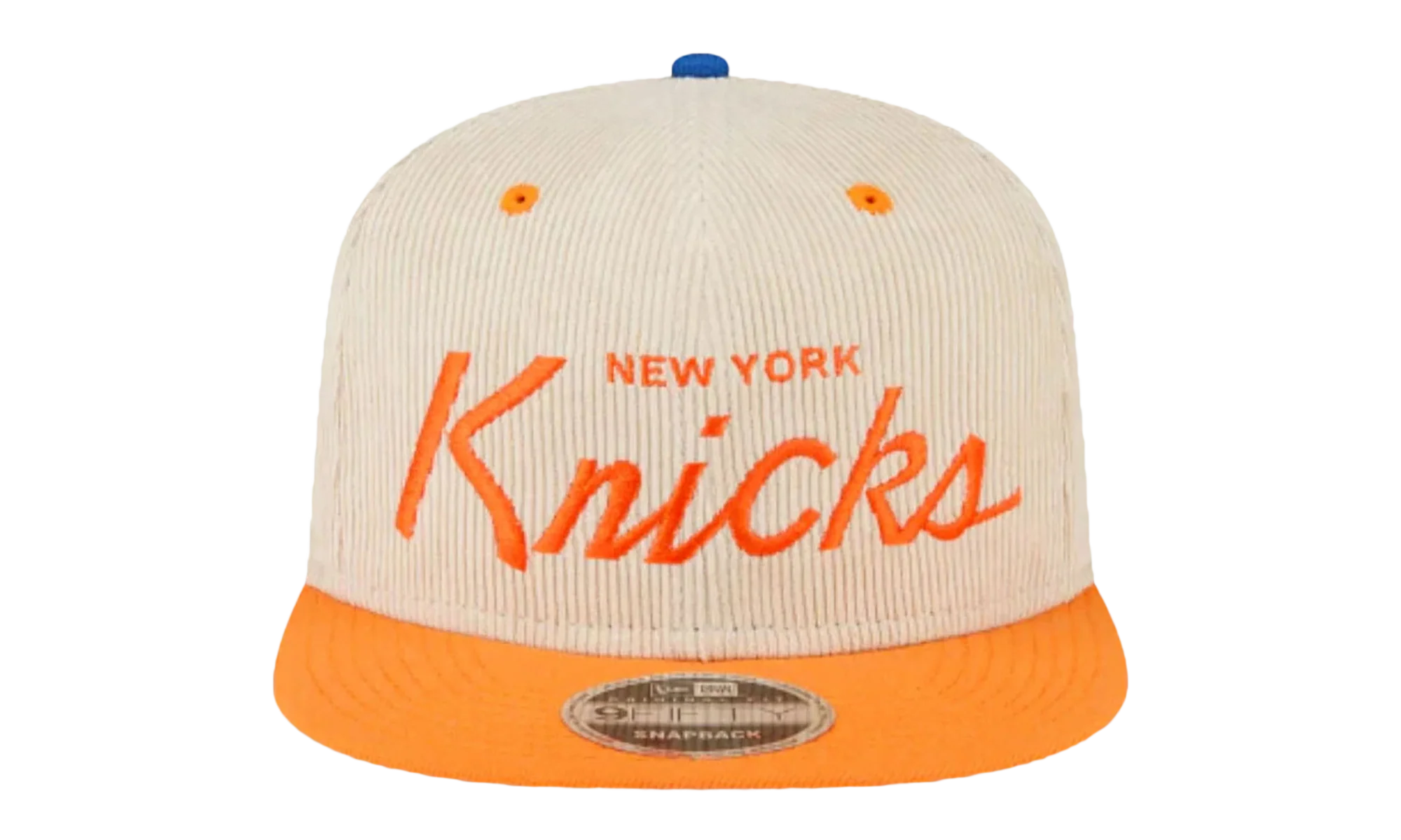 9FIFTY NBA NY KNICKS SNAPBACK HAT "ERIC EMANUEL - Cream/ Orange" EE434
