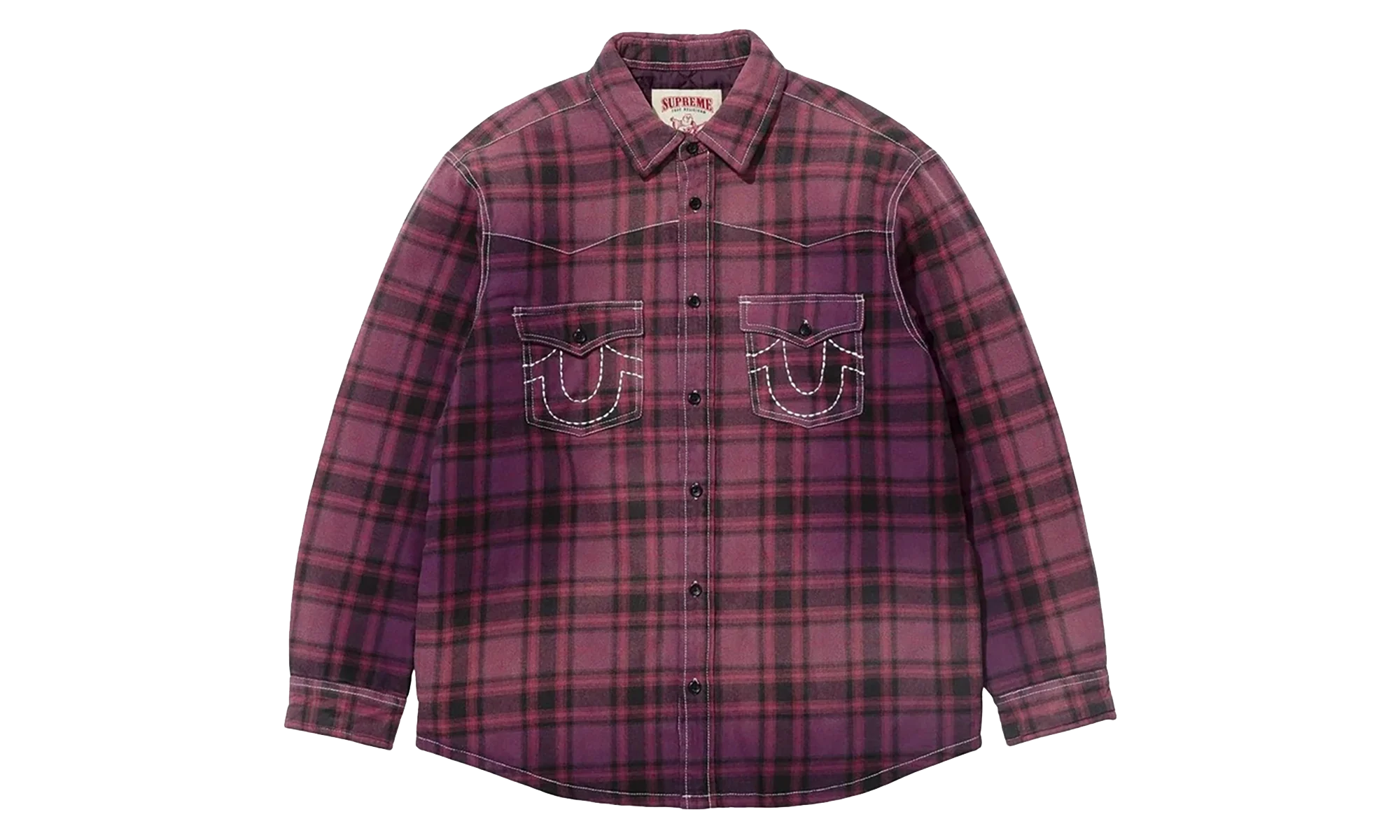 True Religion Quilted Lined Plaid Flannel Jacket "FW25 - Purple" SU27248