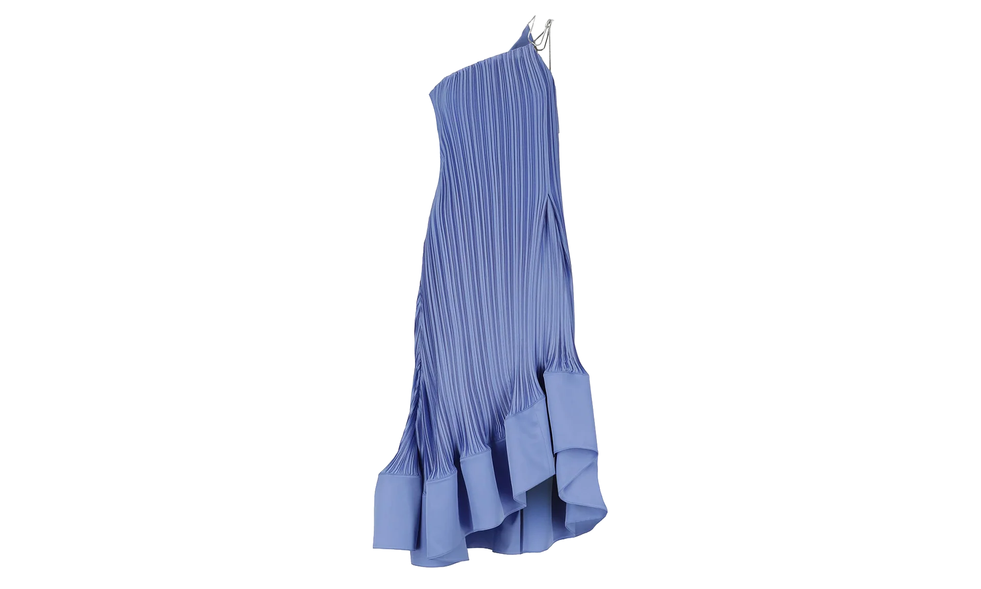 PLEATED ASYMMETRIC CASCADE DRESS "Light Blue" RW DR0011 5944 E24 166