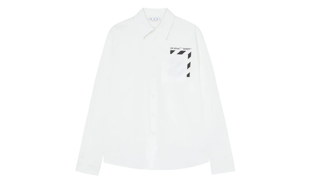Diagonal Pocket Button Up Shirt "White" OMGA220C99FAB0010110