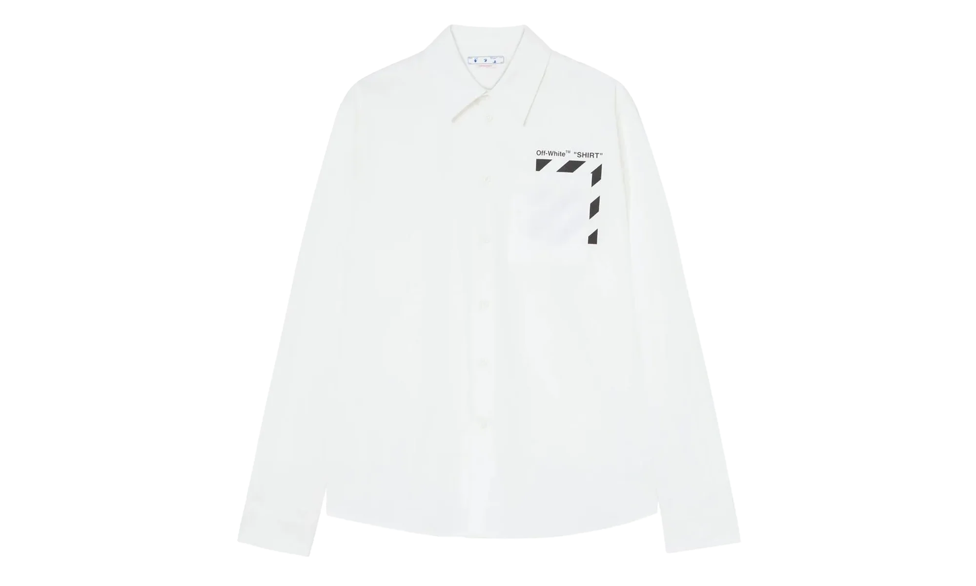 Diagonal Pocket Button Up Shirt "White" OMGA220C99FAB0010110