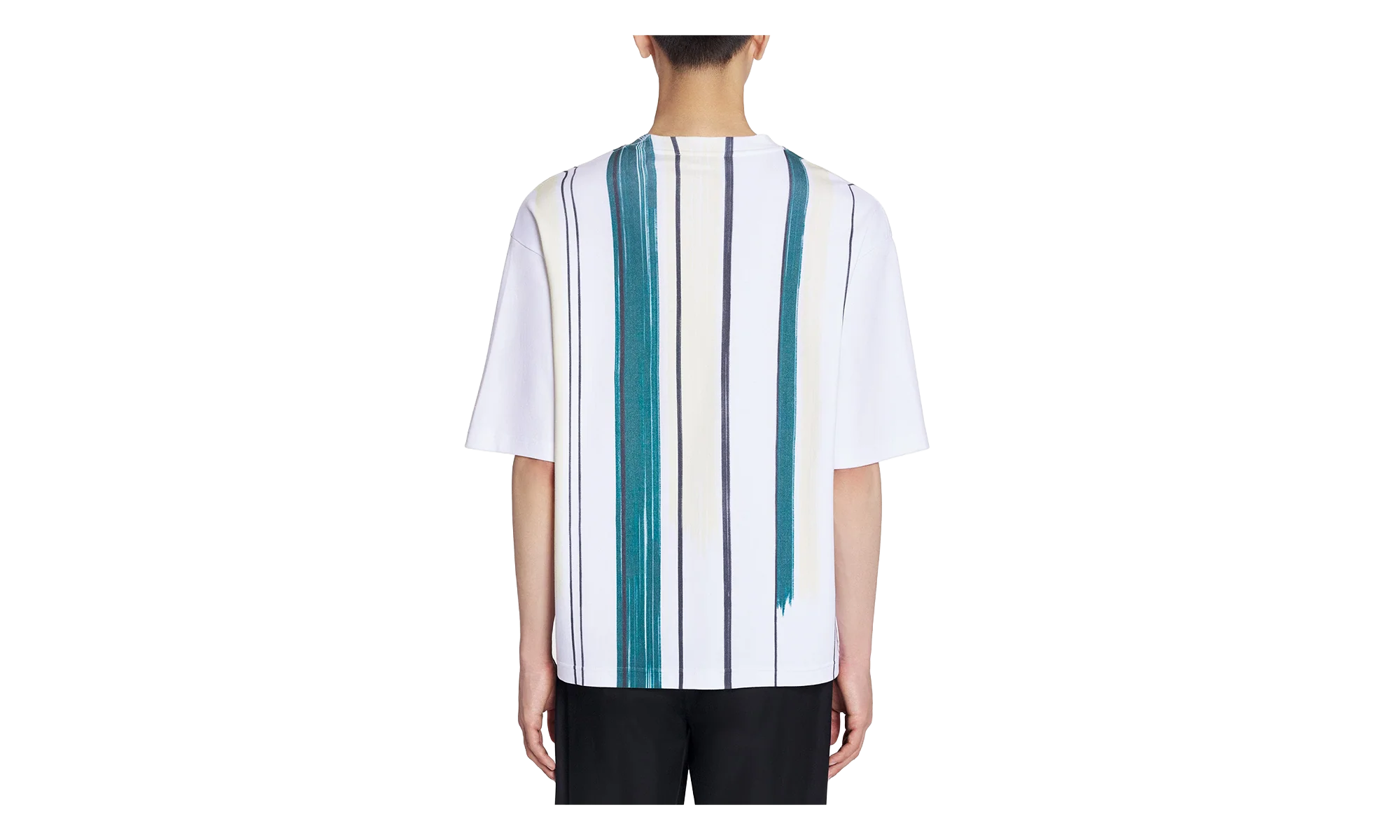 Striped PRINTED OVERSIZED T-SHIRT "White" RM TS0026 J103 P24 01