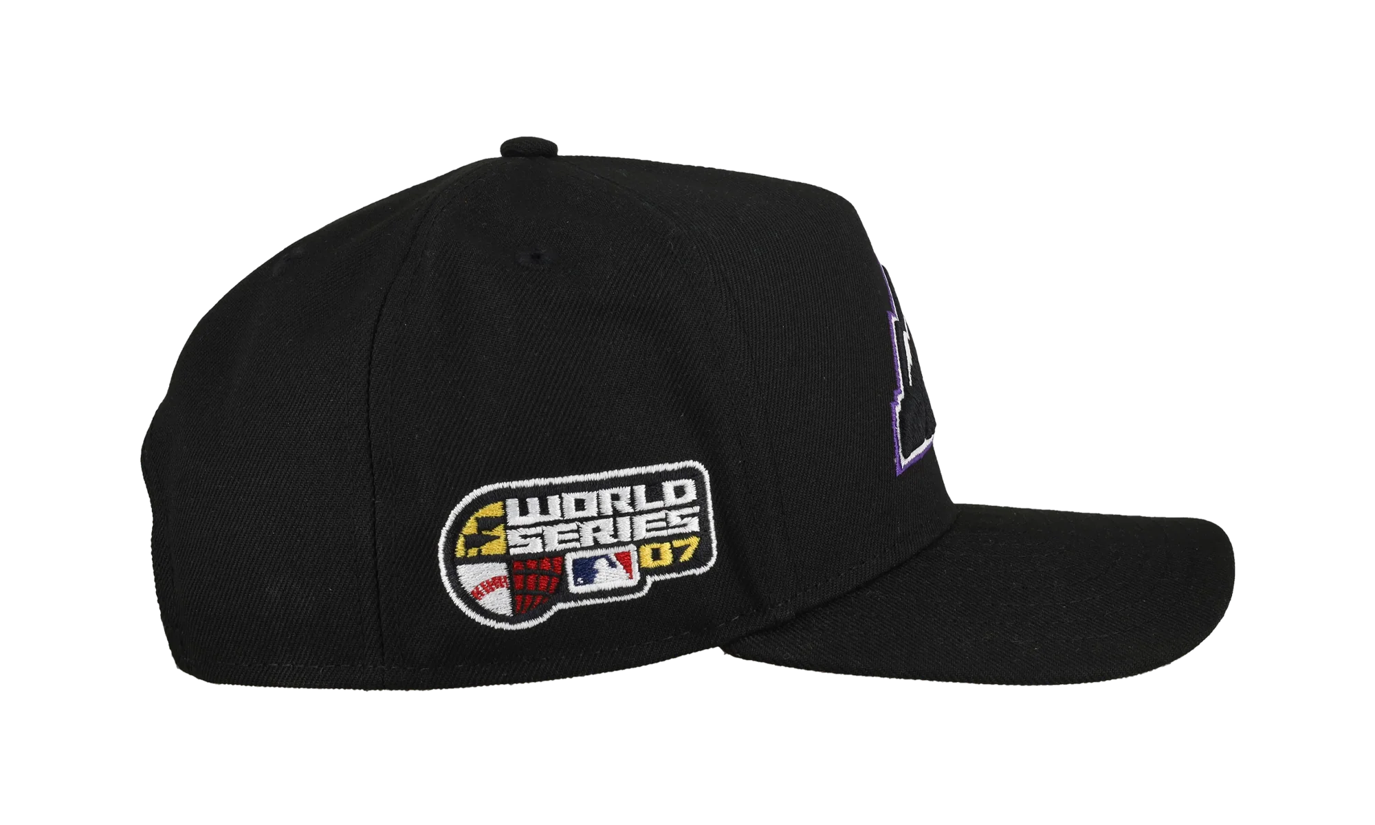 9FIFTY Colorado Rockies 2007 Team Color A Frame Snapback Hat "Black (Grey Brim)" NE472