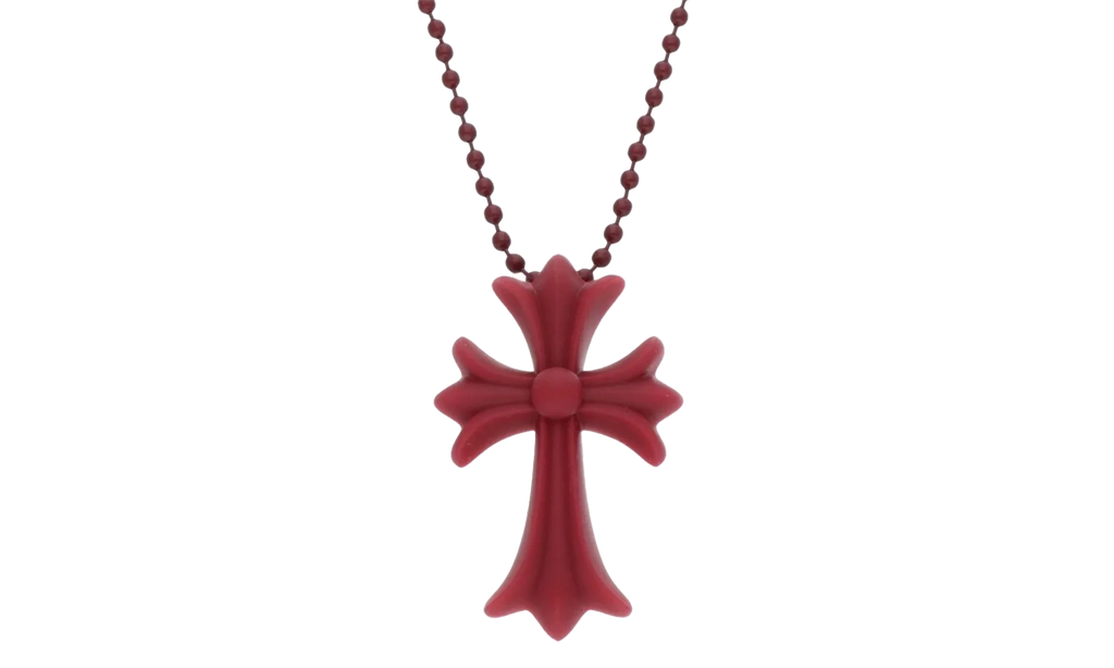 Silicrone Cross Necklace "Red Wine" CHRM0656