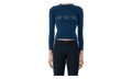 Long-Sleeve Fitted Crew Neck Top WMNS "Washed Navy" 856861 TTVL3 8806