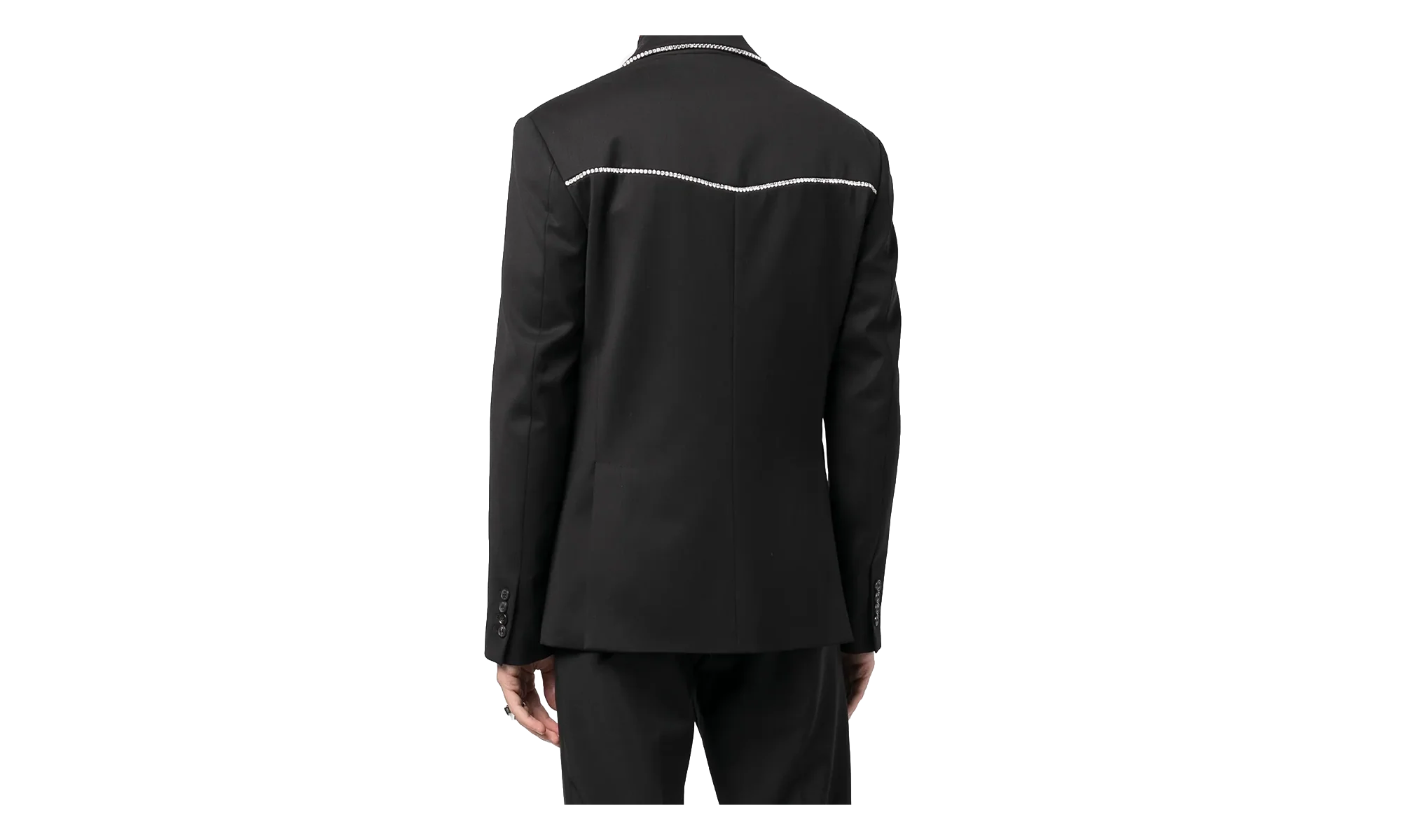 Crystal Trim Single Breast Jacket "Black" MJF017 001