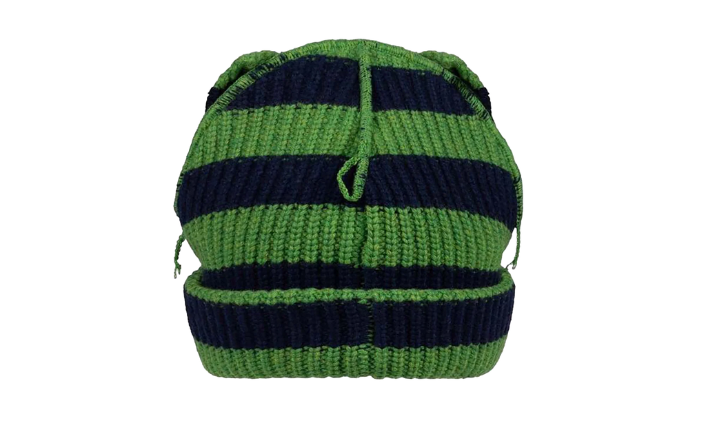 Supersized Chunky Ears Beanie "Green / Navy Stripe" 52132703