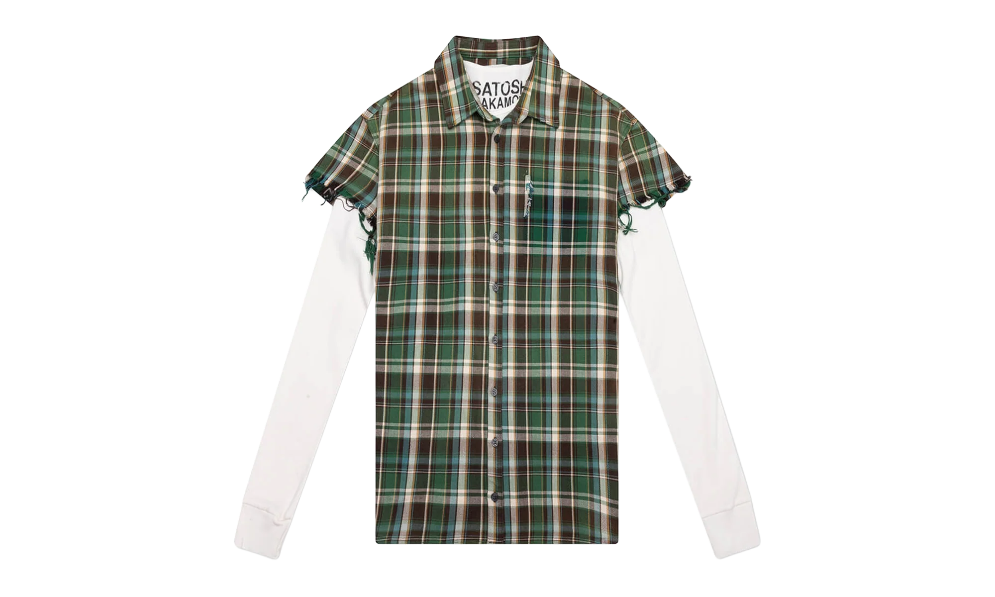 Bender Cut Off Flannel "Green Plaid" SAT002