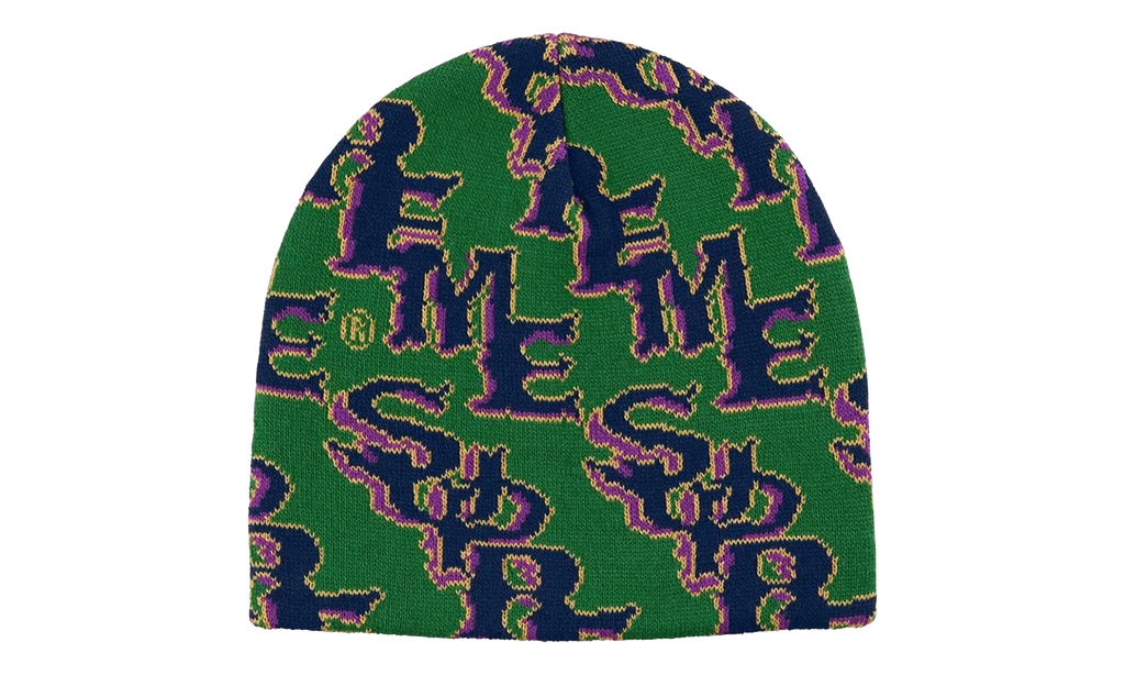 Slanted Gothic Outline Beanie "SS26 - Green" SU27274