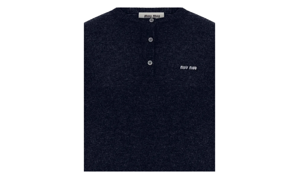 Cashmere 3-Button Crewneck Sweater WMNS "Blue" MML02M S OOO 13S1 F0008