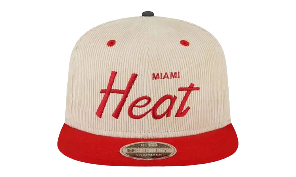 9FIFTY NBA MIAMI HEAT SNAPBACK HAT "ERIC EMANUEL - Cream/ Red" EE436