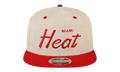9FIFTY NBA MIAMI HEAT SNAPBACK HAT "ERIC EMANUEL - Cream/ Red" EE436