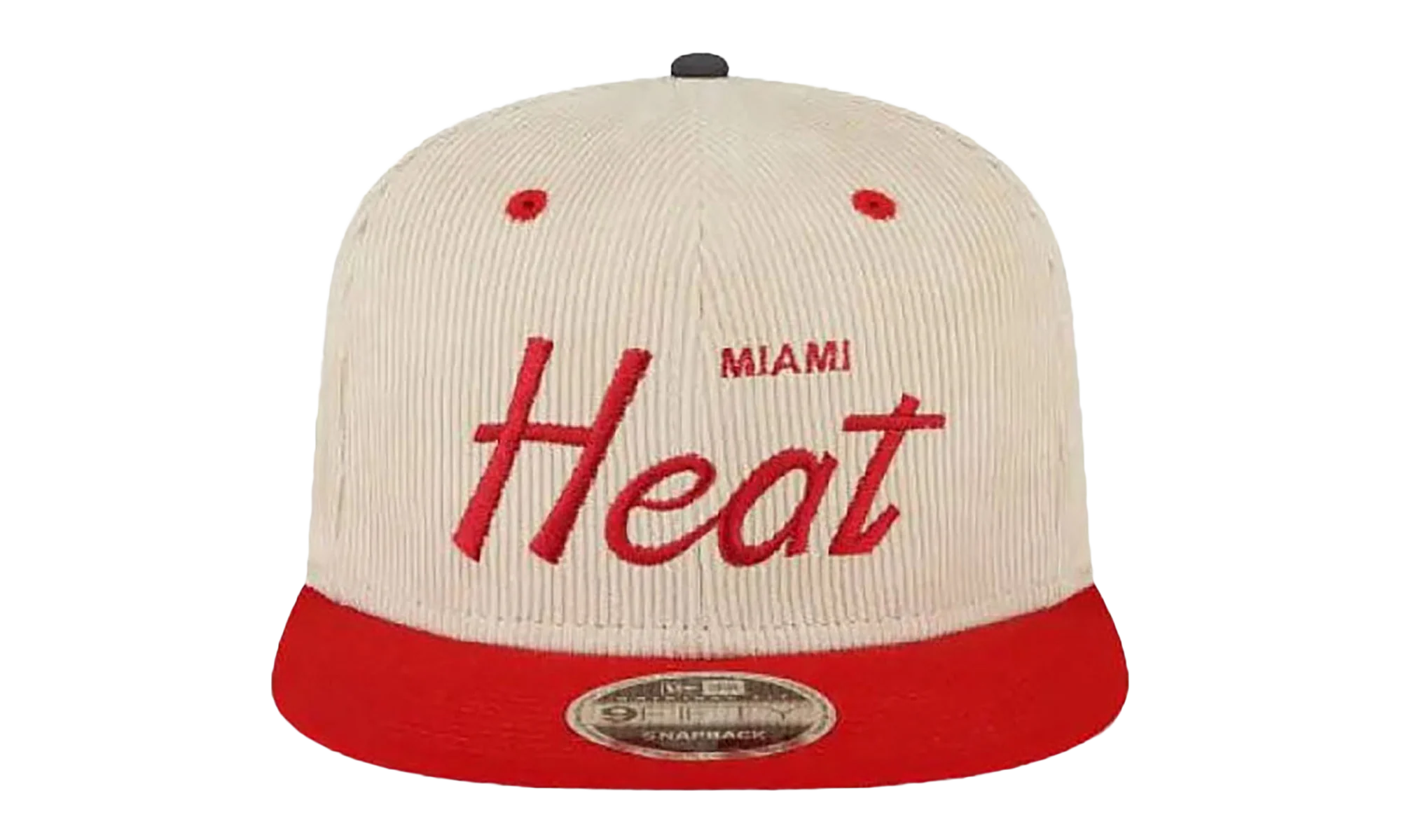 9FIFTY NBA MIAMI HEAT SNAPBACK HAT "ERIC EMANUEL - Cream/ Red" EE436