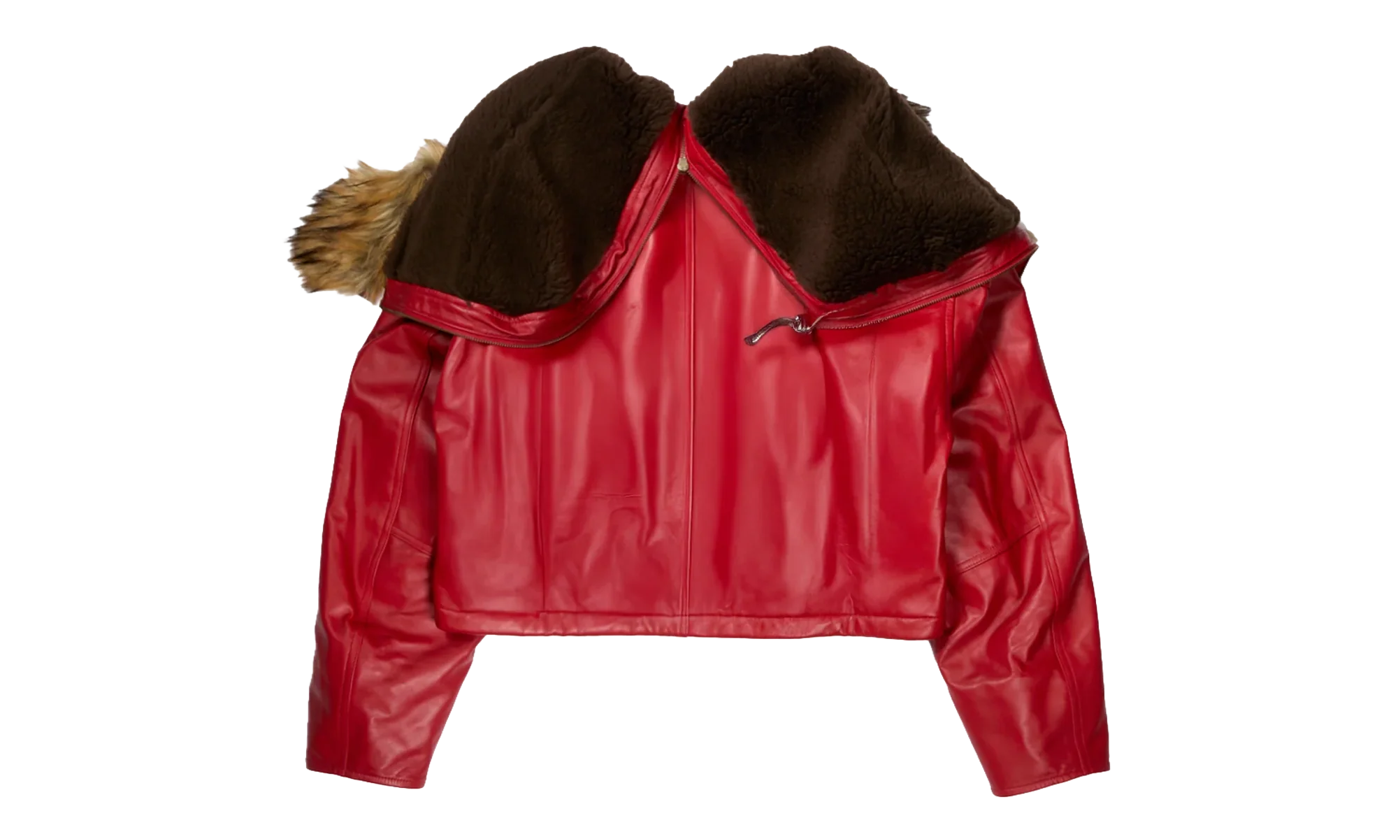 Leather Cropped N3B Jacket "Red" 12115561 RED