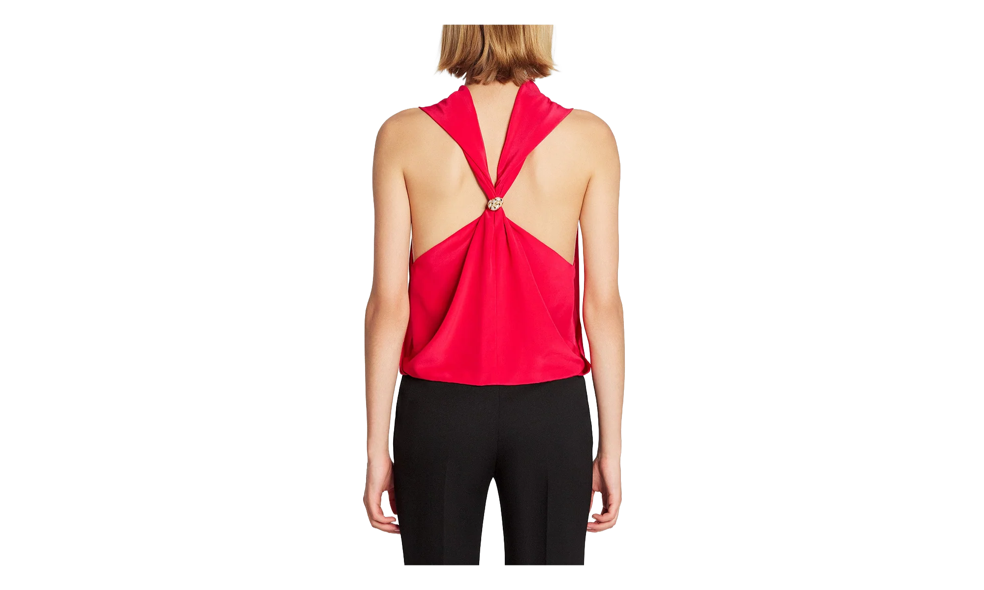 SILK SLEEVELESS SCARF TOP "Red" RW TO0011 5735 A23 594