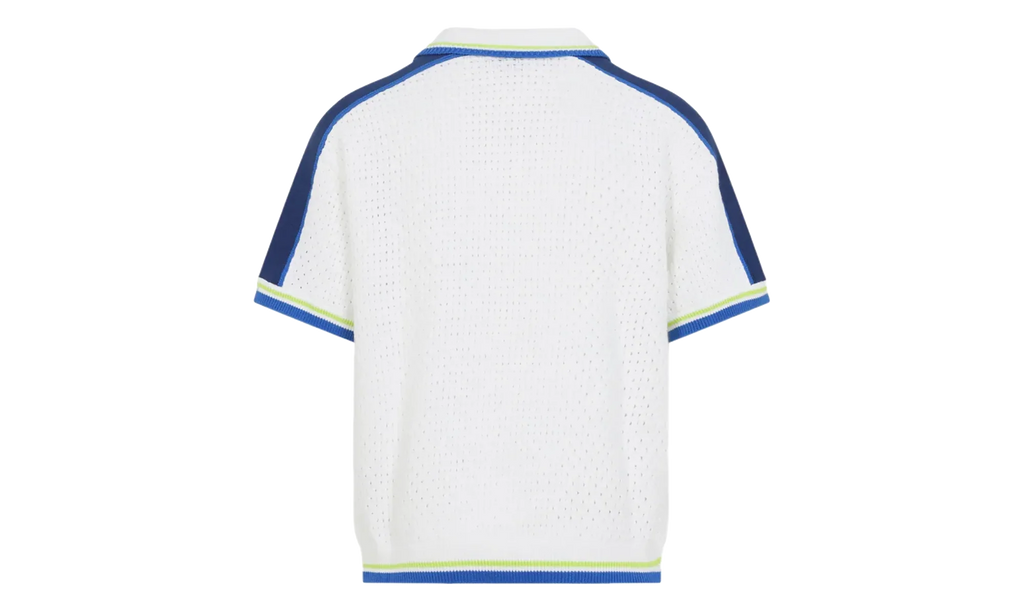 Tennis Cotton Crochet Shirt "White / Blue" MSS26KW131001