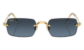 A$AP Rocky x Ray-Ban Rimless Square Glasses "Polished Arista Gold - Blue Gradient Dark Grey" 0RB3928 001/S2