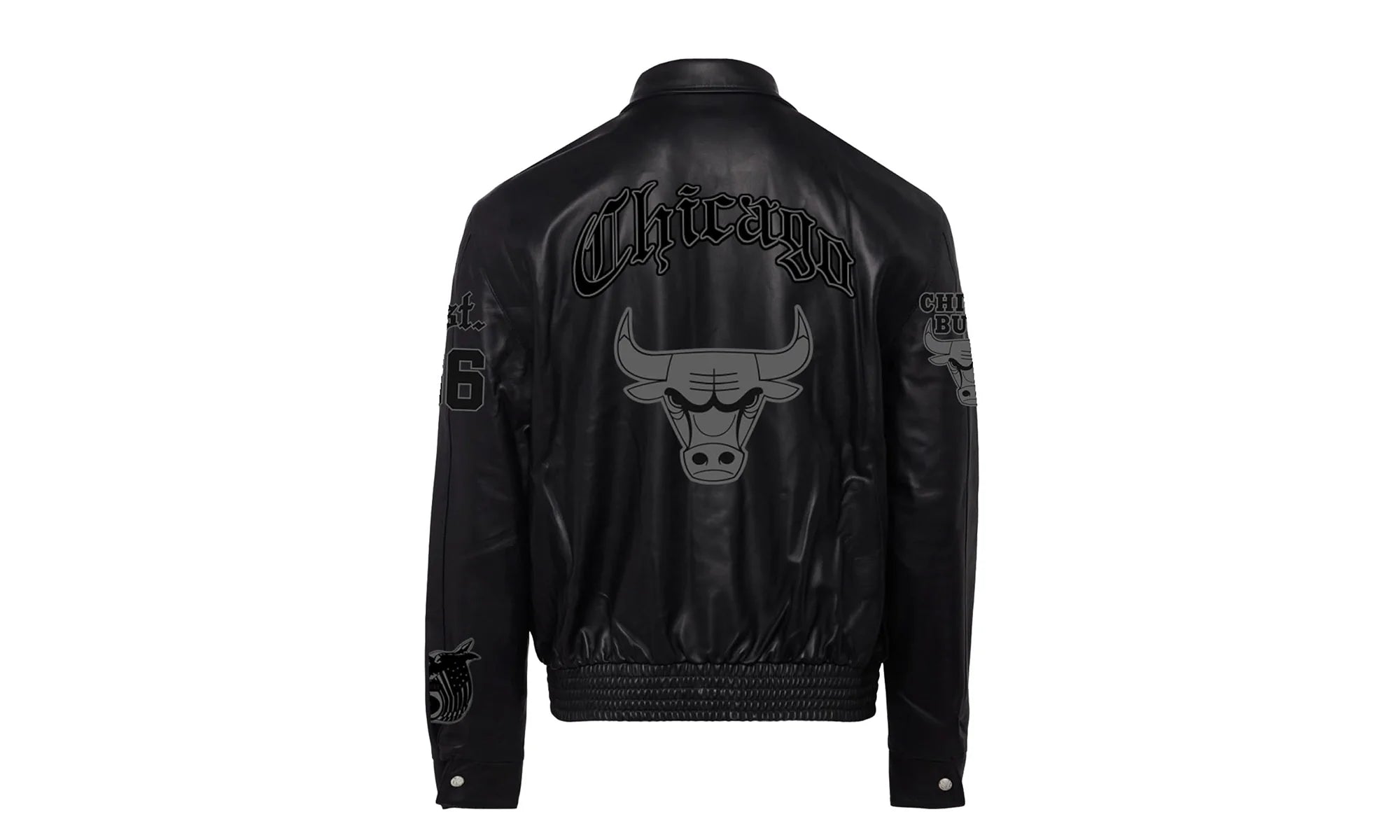 Chicago Bulls Leather Old English Varsity Jacket "Black" NBA CHI BUL 102