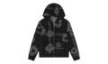 Plaid Cotton Wreath Zip Hoodie "Black" DT390