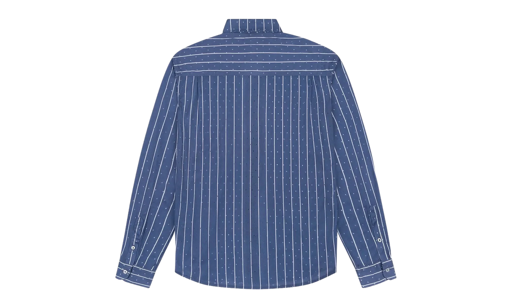 Coach Oxford Mesh Button Up Shirt "Blue" DT597
