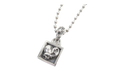 Autre Marque Heart Square Pendant & Necklace "Silver" CHRM0642