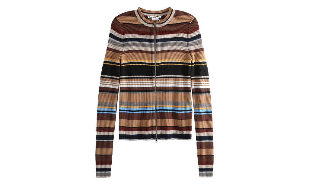 Striped Wool Cardigan WMNS "Multicolor / Brown" RW WN KNIT000009 MULTI BROWN