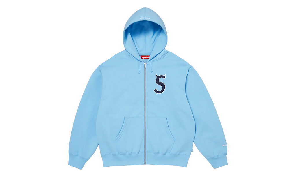 Devil S Logo Zip Up Hooded Sweatshirt "SS26- Light Blue" SU27310