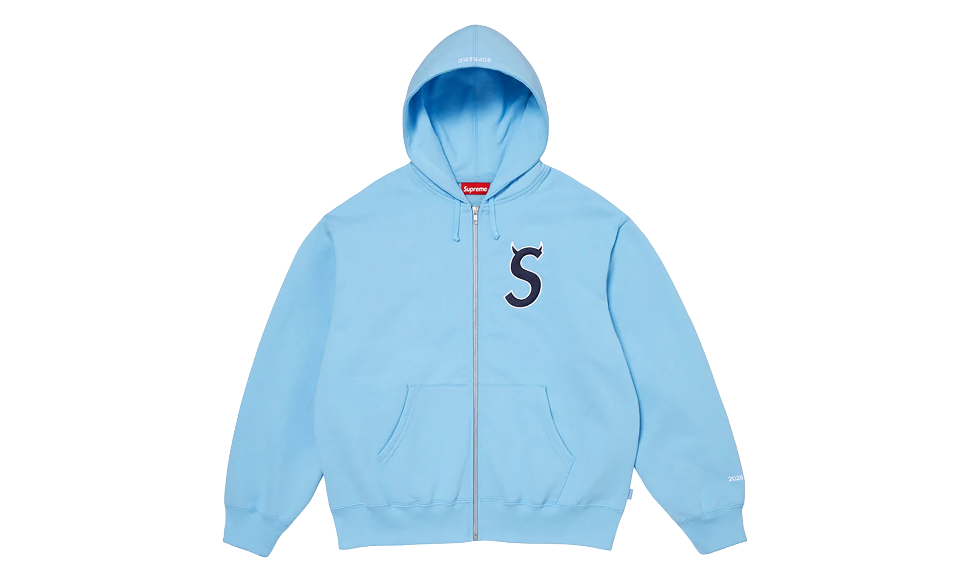 Devil S Logo Zip Up Hooded Sweatshirt "SS26- Light Blue" SU27310