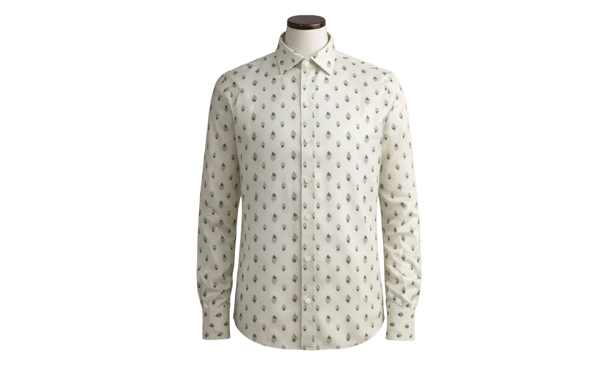 Peacock Long-Sleeve Shirt "Ivory / Green" Y0M06223JA IVG
