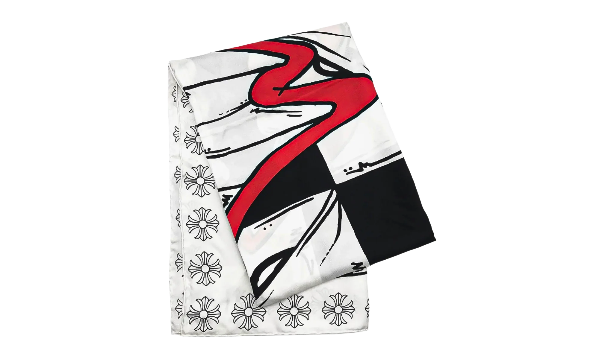 Matty Boy Chomper Silk Scarf "White / Black" CHRM1143