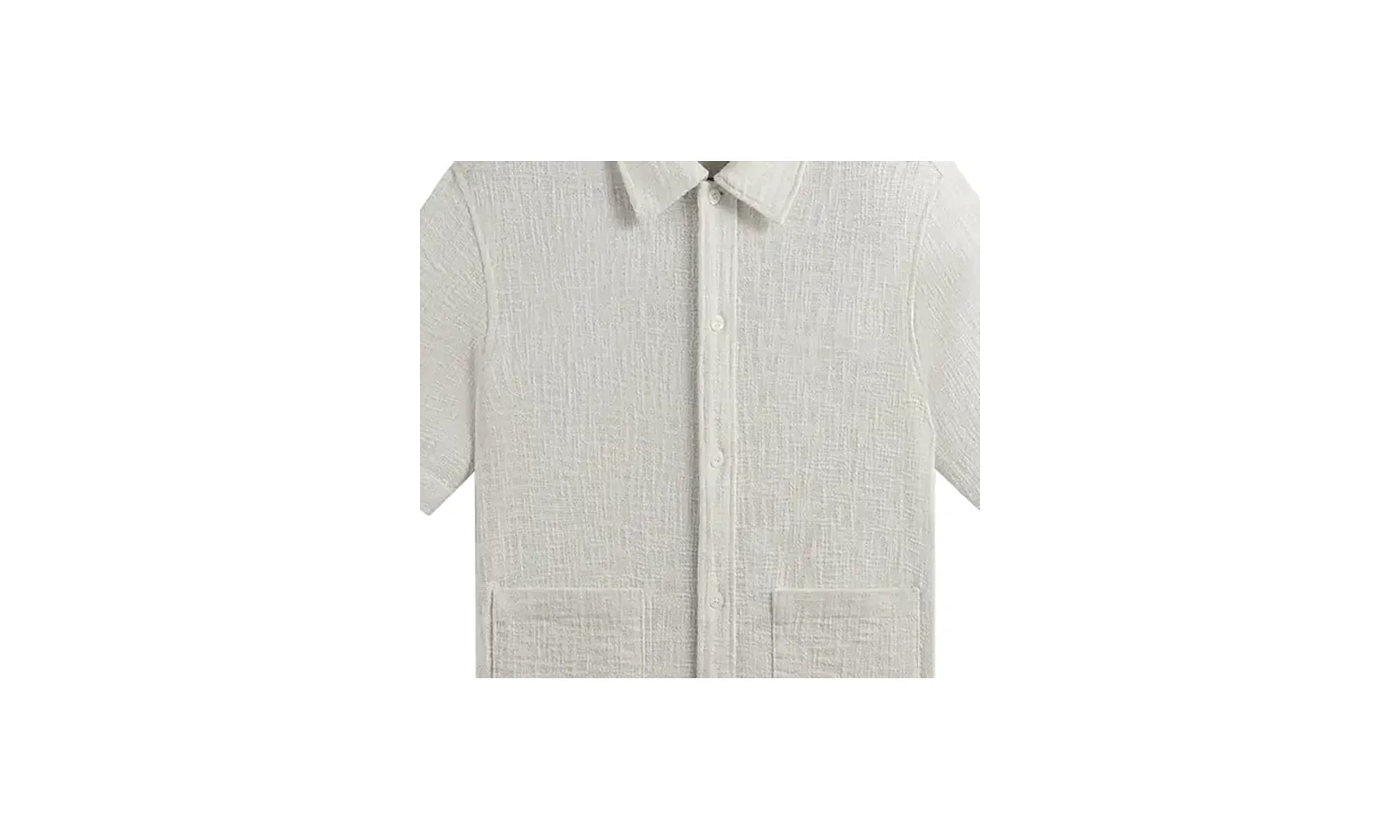 Textured Cotton Boxy Collared Overshirt "Off White" KHM032170 104