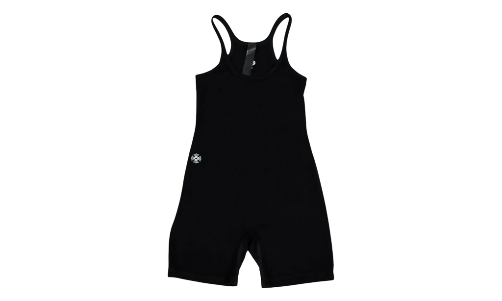 Ribbed Embroidered Romper "Black" CHRM1015