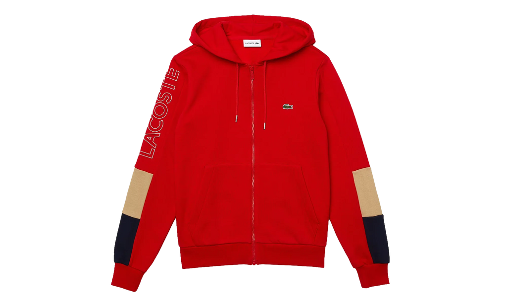 Fleece Zip-Up Hoodie "Red / Beige / Navy" SH6885 51 1FU