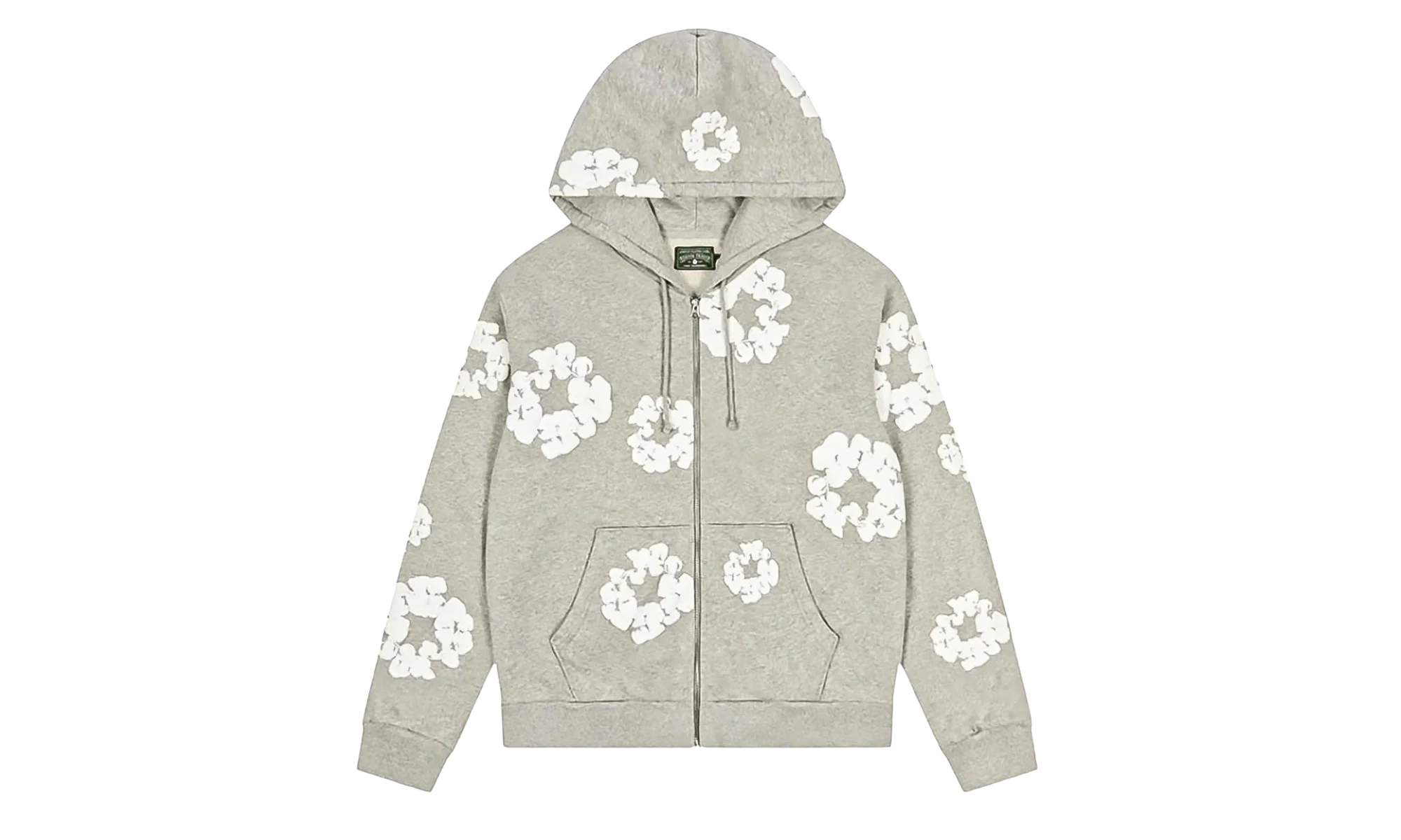 Cotton Wreath Zip Up Hooded Sweatshirt "Grey" DT373