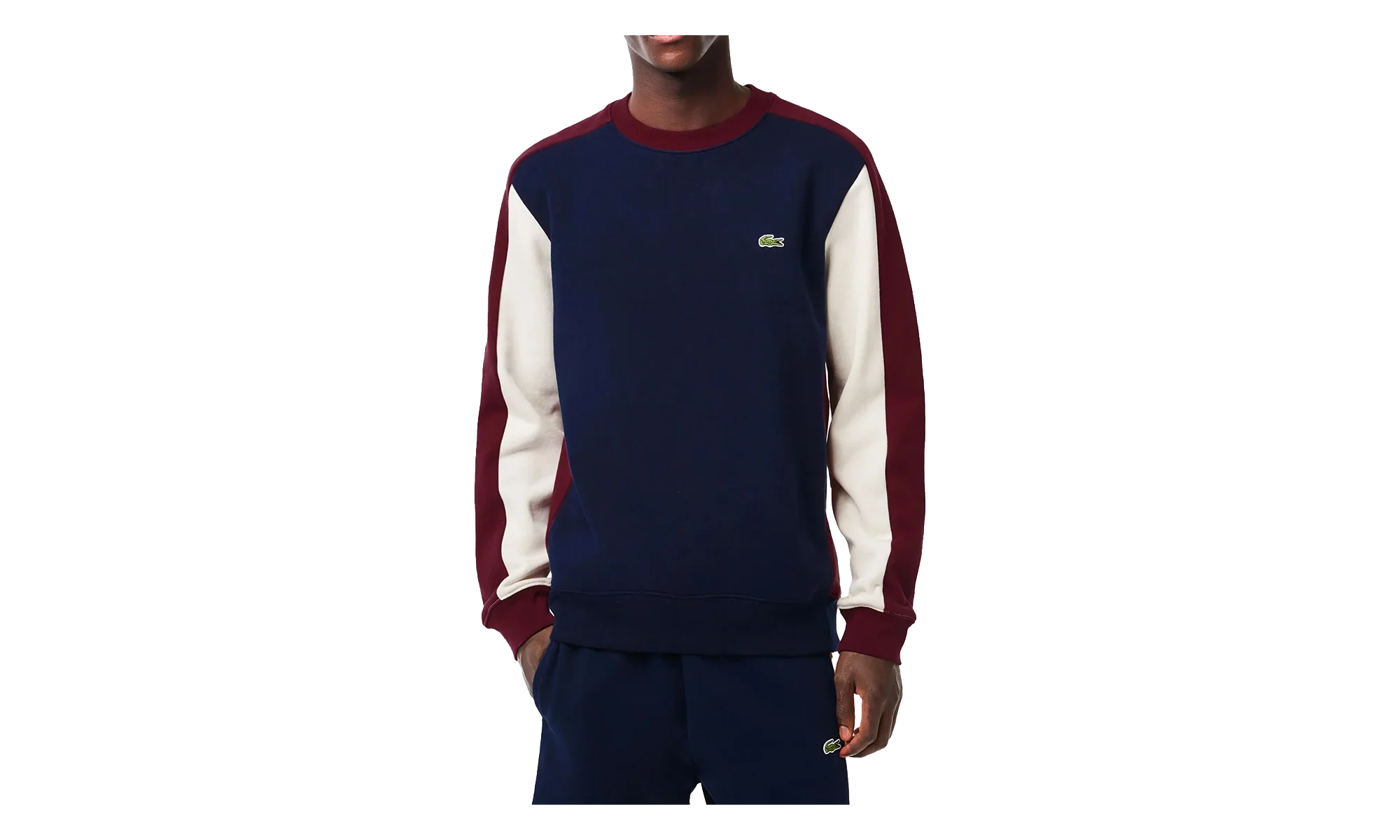 Brushed Fleece Colourblock Sweatshirt "Navy / Zinfandel" SH1299 PIG