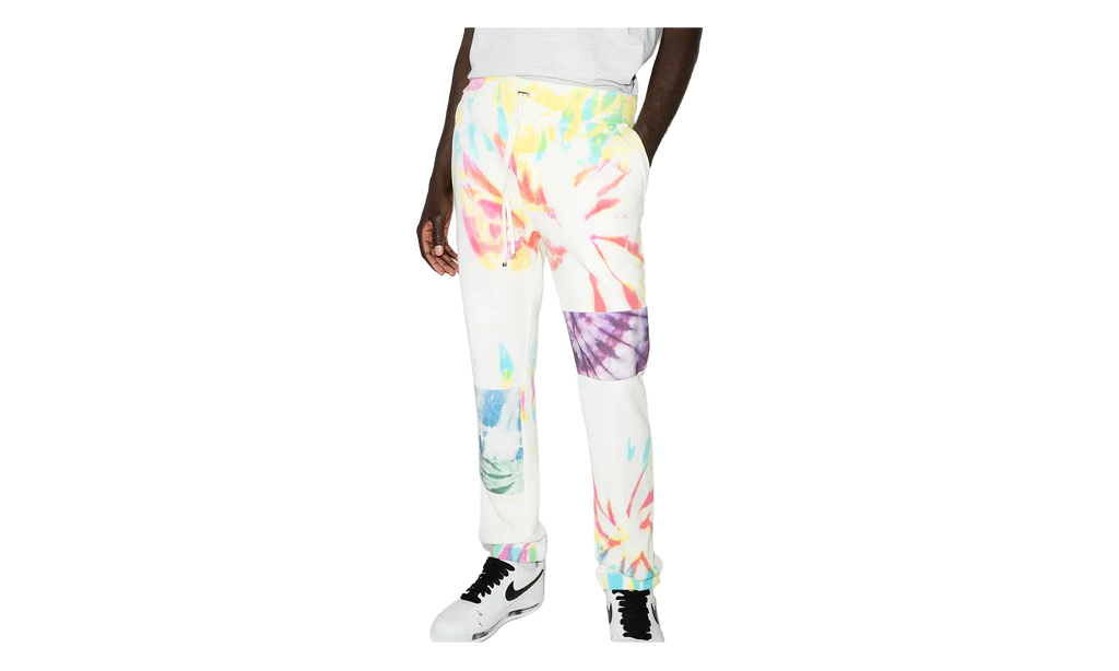 Tie Dye Art Patch Sweatpants "White Multi" MJSP011900