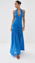 Blue Mirage Halter Gown