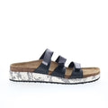 Aetrex Isabelle CL322 Womens Black Leather Strap Slides Sandals Shoes