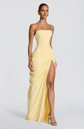 Yellow Corset Slit Maxi