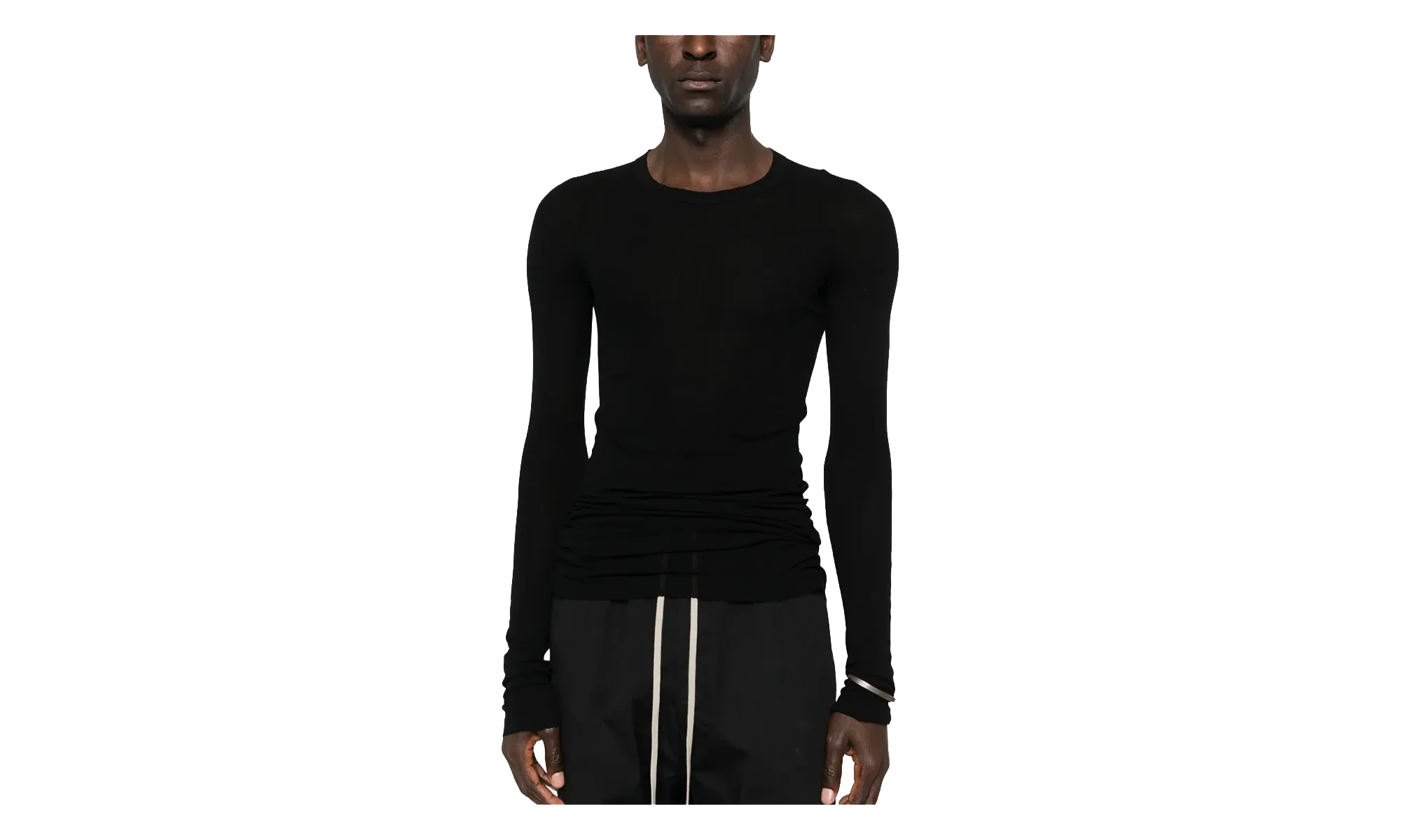 Ribbed Long-Sleeve T-Shirt "Black" RU01F2250 RC 09