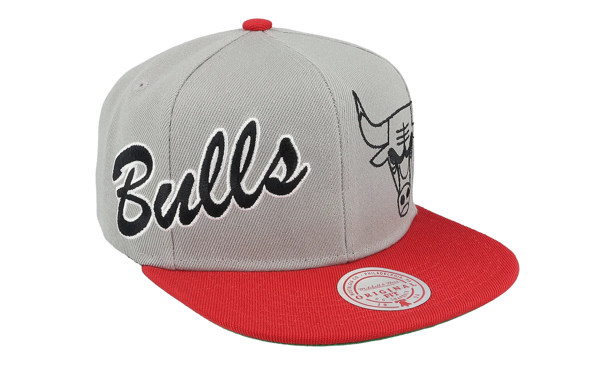 NBA Knock Out Panel Snapback Cap "Chicago Bulls - Grey" HS8513 CBUGREY