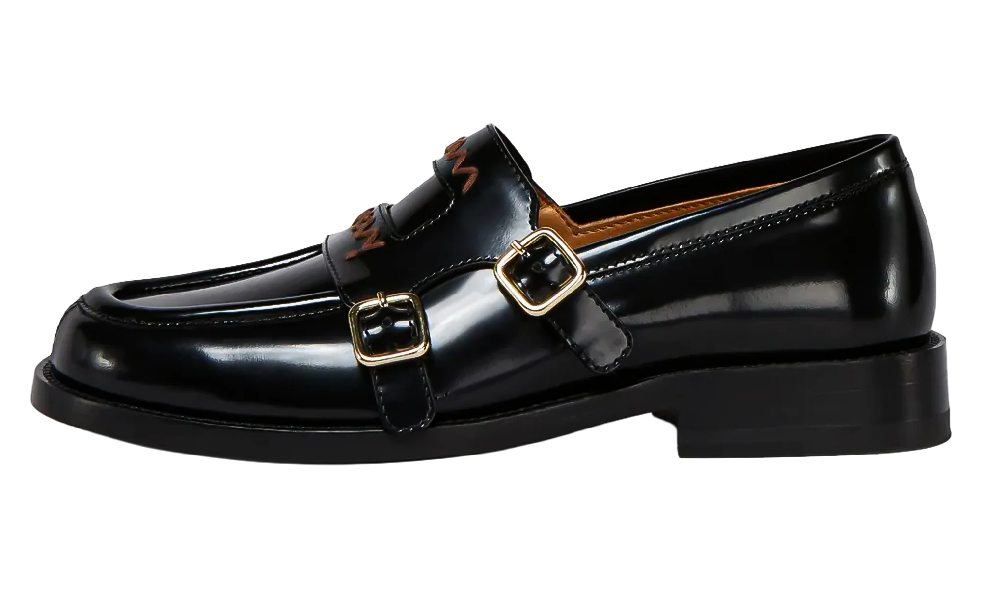 Double Buckle Leather Moccasin WMNS "Black" MOMS006002 PS679 00N99